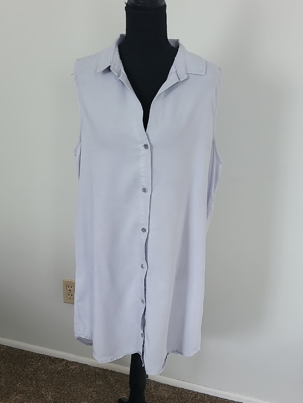 cloth & stone Light Grey Button-Front Tunic Top